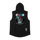 Men Vest Vintage Men's Hooded Sleeveless Sweater Sports T-shirt Vest