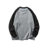 Unisex Winter Cotton Coat Winter Letter Embroidered Crew Neck Top Vintage Twill Top