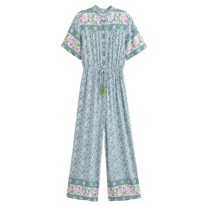 Women Pants Spring and Summer Short Sleeve One-Piece Trousers Wide Tube Jumpsuit