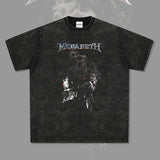 Men Vintage Rock Band T-Shirt Short Sleeve T-Shirt, Rock Band, Washed and Old