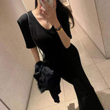 Women Dresses Summer Dress Split Sexy Slim-Fit Short Sleeve