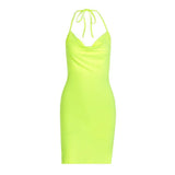 Women Dresses Spring Bow Backless Short Dress (Bla0420)