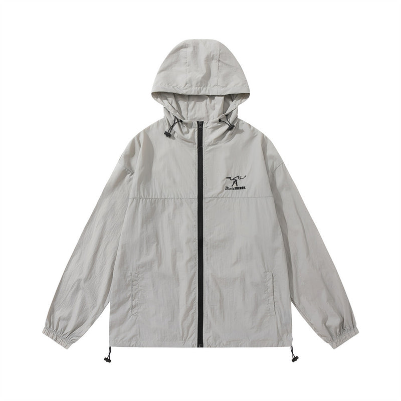 Men Jacket Coat Hooded Jacket Jacket Long-Sleeved Loose Summer Outdoor Sports Quick-Drying