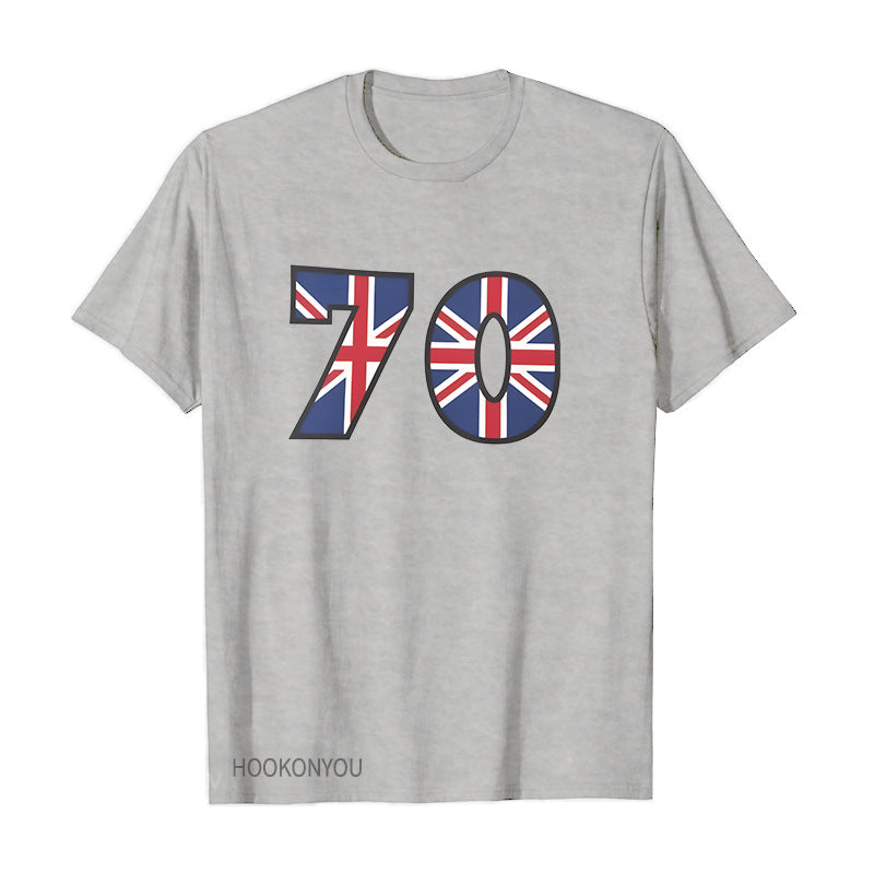 Inspired by Queen's Platinum Jubilee 2022 Elizabeth 70 Years T-shirt Printed round Neck Short Sleeve