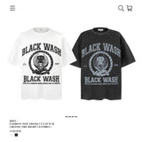 American vintage street T-shirt pure cotton retro men's and women's summer loose half sleeves