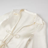 Women Tops Summer Lace-up Shirt V-neck Top
