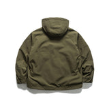Unisex Winter Cotton Coat Velcro Decorative Hooded Cotton-Padded Coat Retro Warm Three-in-One Cotton-Padded Coat