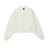 Women Jacket Pocket Decoration Baseball Uniform Jacket Casual Stand Collar Embroidered Long Sleeve Coat