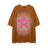 Men T Shirt Five-Pointed Star Puff Print Short Sleeve T-shirt