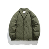 Unisex Winter Cotton Coat Lapel down Jacket Retro Loose Velvet down Jacket