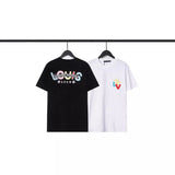 CHH Chrome Heart T Shirts Croix Cross Color Leather Printed Short Sleeve T-Shirt