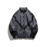 Unisex Jacket Retro Patchwork Contrast Color Loose Lapel Jacket