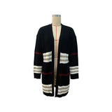 Women Knitted Sweater Autumn and Winter Long Sleeve Color Matching Long Sweater Cardigan Coat