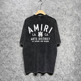 Amiri T-shirt Washed and Worn Retro Short Sleeve T-shirt