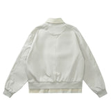 Women Jacket Vintage Loose Baseball Uniform Pilot Coat
