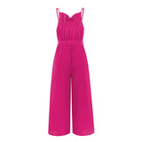 Women Date Dress Summer Sexy Slim-Fit Suspender Wide-Leg Jumpsuit Trousers