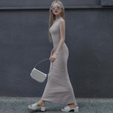 Women Dresses Summer Slim round Neck Dress