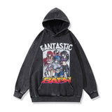 Men Hoodie Vintage Distressed Loose Terry Coat for Men and Women