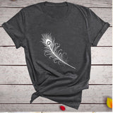 Woman Aesthetic Clothes Vintage Feather Print Women's T Shirt