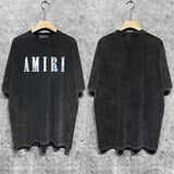 Amiri T-shirt Washed and Worn Retro Short Sleeve T-shirt