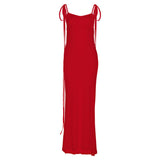 Women Dresses Summer Sexy Suspenders Backless Slim Fit Sheath Dress (Bla0420)
