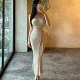 Women Dresses Figure Sexy V-neck Long Dress Suspender Skirt