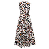 Women Date Dress Summer Leopard Print Maxi Dress