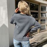 Women Knitted Sweater Autumn Solid Color