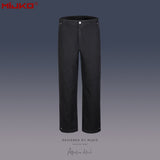 MIJKO Mens Vintage Pants Black Denim Casual Pants