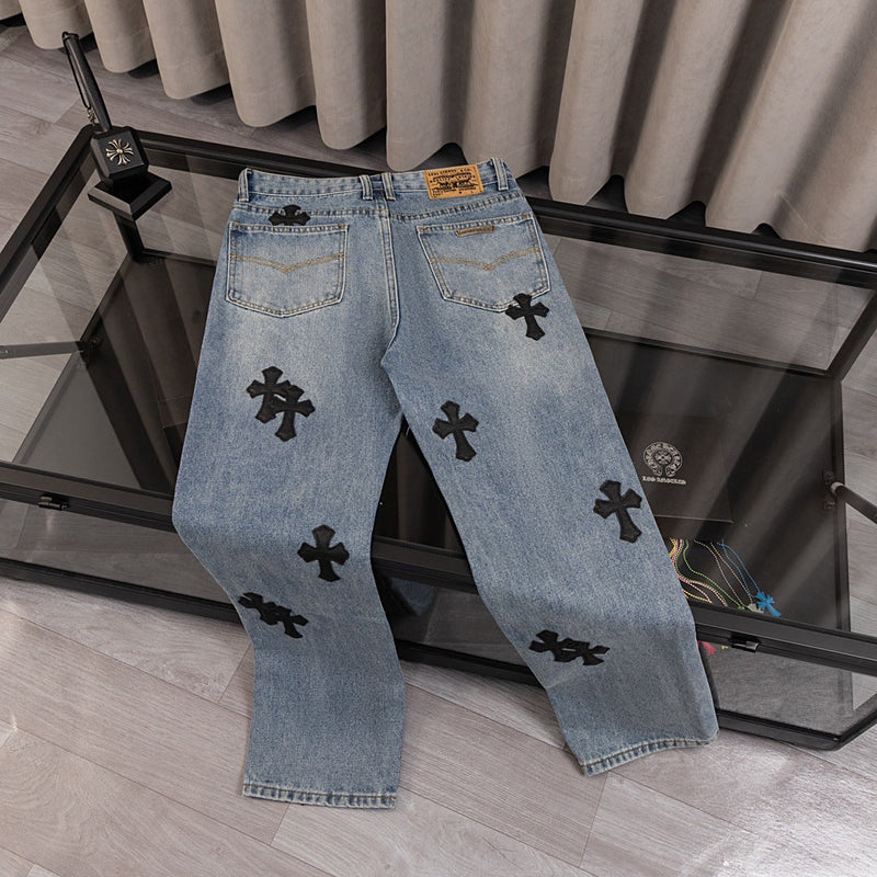 CHH Chrome Hearts Jeans Unisex Casual Loose Jeans