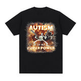 Autism Superpower Funny Skeleton Graphic Tee Shirt