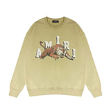 Amiri Long Sleeved Shirt Fashion Brand Crew Sweatshirts round Neck Sweater