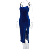 Women Dresses Spring and Summer Sexy Backless Slit Sling Dress