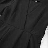 Women Dress Black V-neck Dress