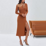 Women Dress Sexy Cutout Slim Fit Skirt off-the-Shoulder Dress