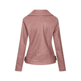 Red Leather Jacket Fall Winter Coat Women Pu Lapel Short Slim Jacket Women