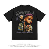 Mens Vintage baseball T-Shirt NFL Rugby OBJ Printed Short Sleeve T-Shirt Washed Old Top