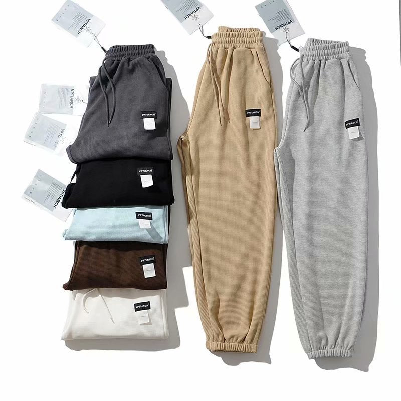 Women Sweatpants Loose Casual Harem Pants Hip Hop Waffle Sweatpants