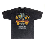 Amiri T-shirt Washed and Worn Retro Short Sleeve T-shirt