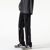 Men Jeans Tie-Dyed Jeans Men's Spring and Autumn Black Straight Pants