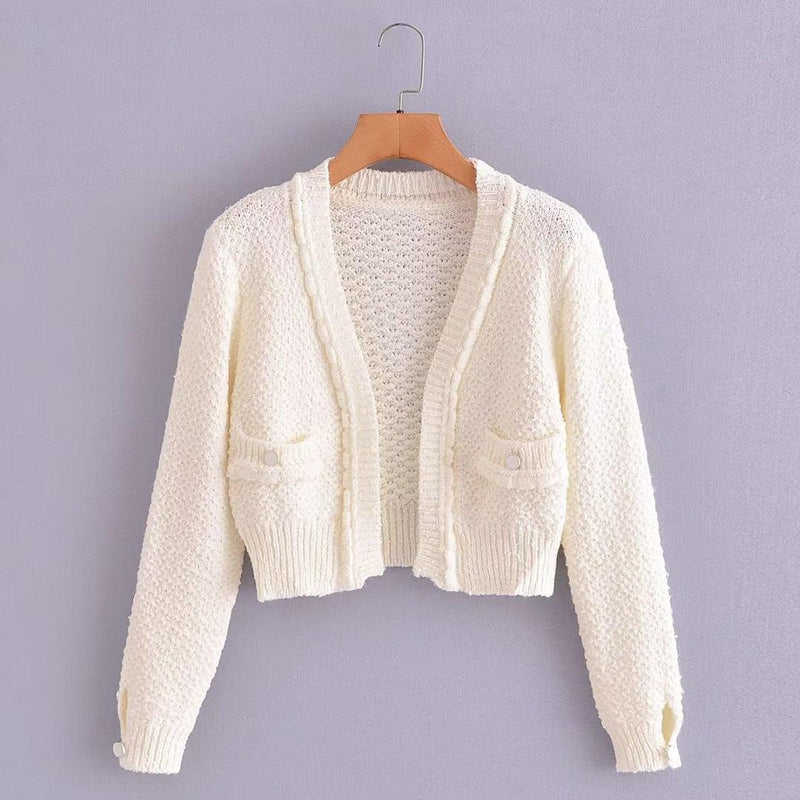 Women Sweater Knitwear Short Classic Style Knitted Cardigan