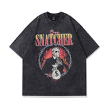 Men T Shirt Flame Skull Print Short Sleeve T-shirt
