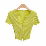 Women Sweater Knit Wear Vintage Knitted Cardigan Women's V-neck Top