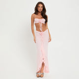 Women Dresses Summer Sexy Camisole Flowers Skirt Suit