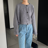 Women Cardigan Sweater Autumn Cardigan Top Knitted Cropped Coat Top 8t3108