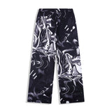 Men Sweatpants Tie-Dyed Casual Pants Loose Straight Trousers Wide-Leg Pants