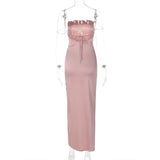 Women Dresses Spring and Summer Sexy Split Backless Sling Dress