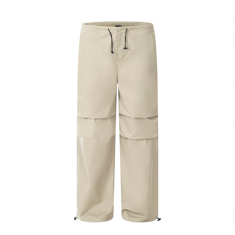 Men Sweatpants Casual Straight-Leg Overalls Loose Wide Leg Pants Drawstring Jogger Pants Trousers