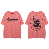 Men T Shirt Hip Hop Graffiti Printing Short Sleeve T-shirt