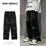 Men Jeans Men's Summer Casual Pants Loose Straight-Leg Wide-Leg Pants